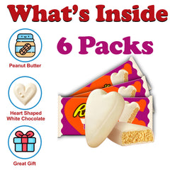 Partypom Reeces heart-shaped white creme bars with creamy peanut butter center
