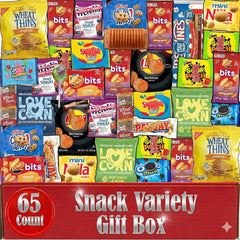Partypom snack box variety 65-count assortment—great for sharing at gatherings.