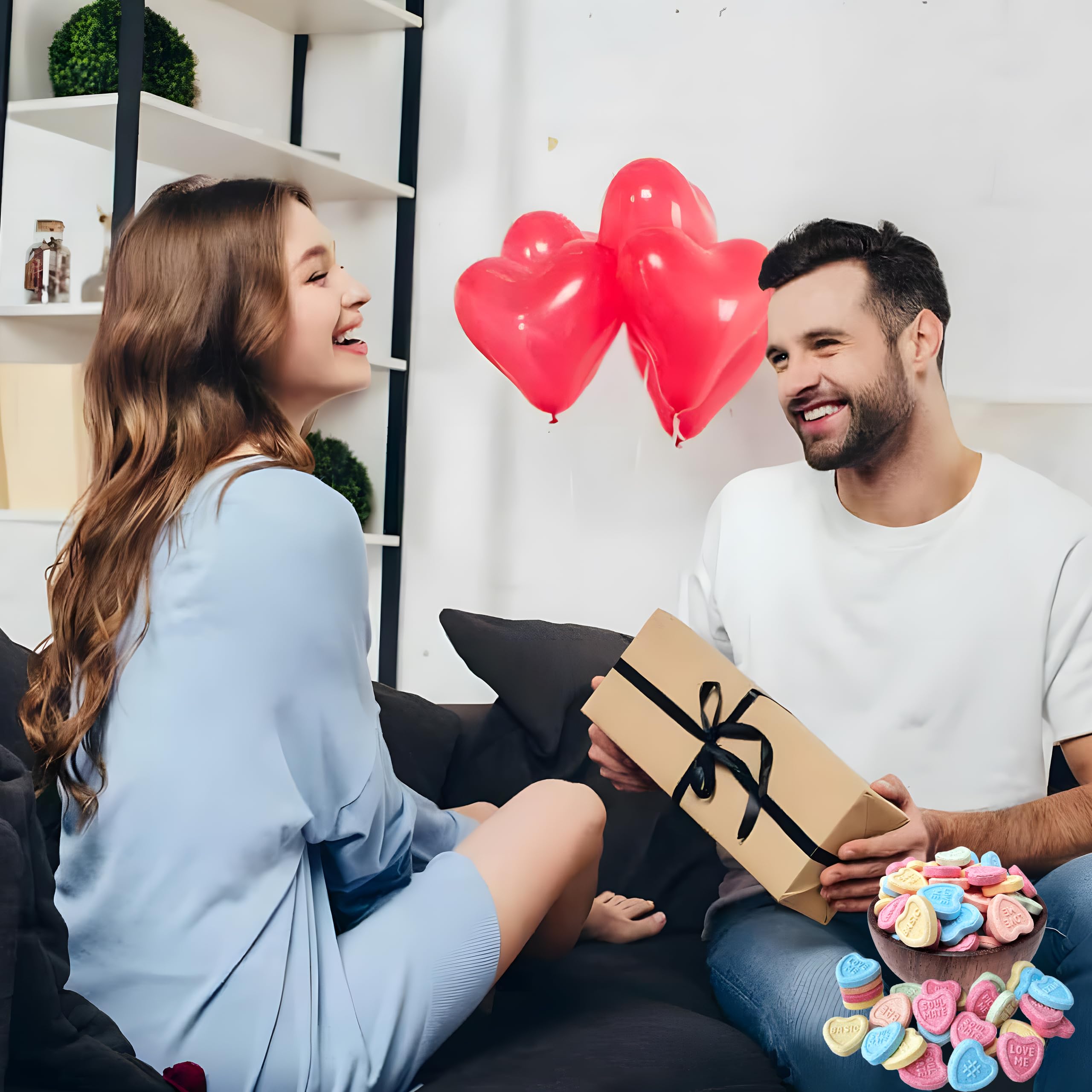 Partypom bulk hearts simplify classroom sharing and party candy displays