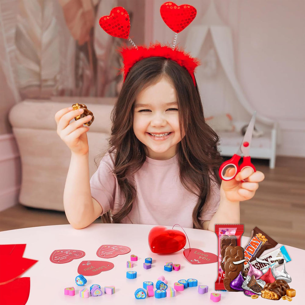 Partypom bulk display bowls with Valentine chocolates for easy treats