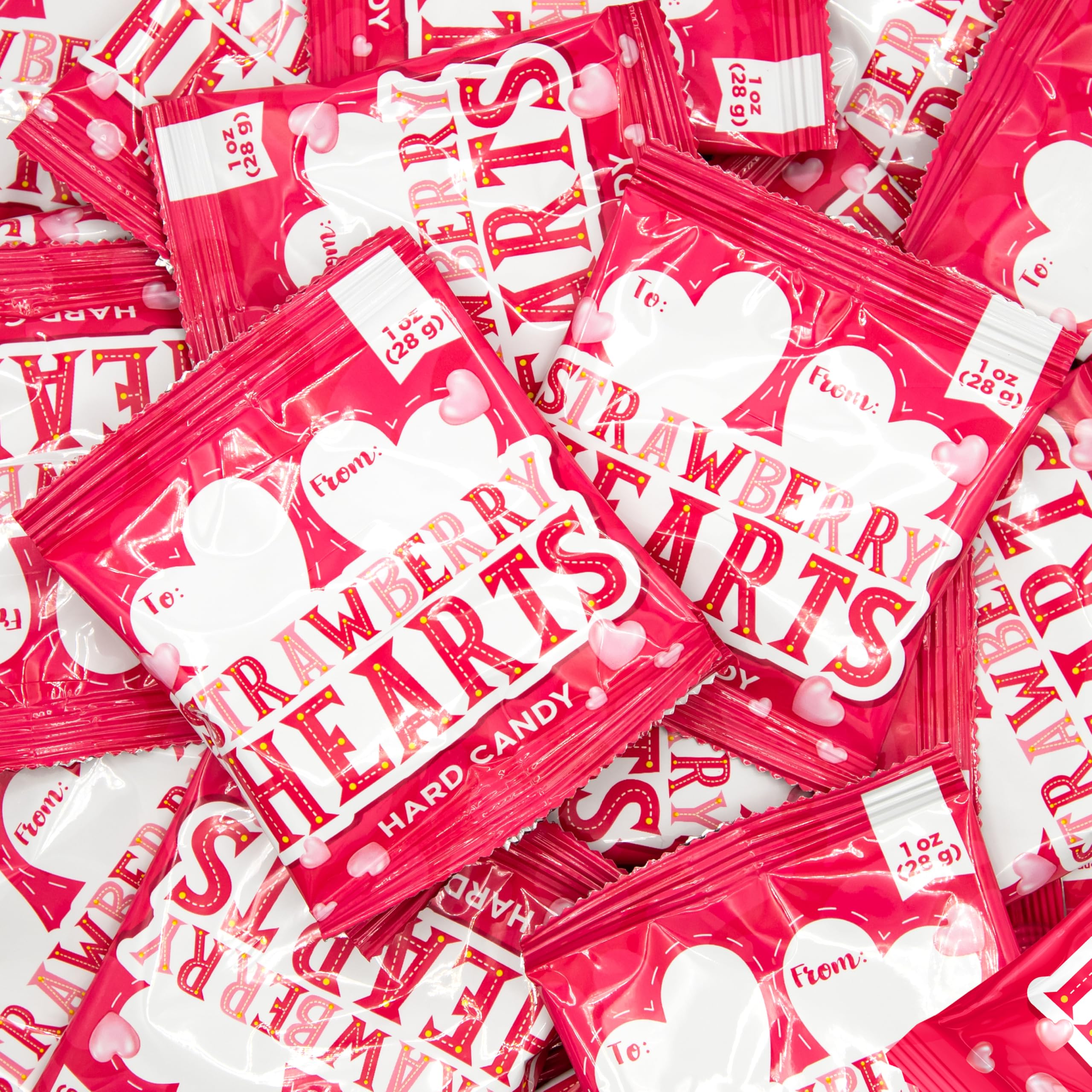 Bright display of PartyWorks Strawberry Hearts for Valentine celebrations
