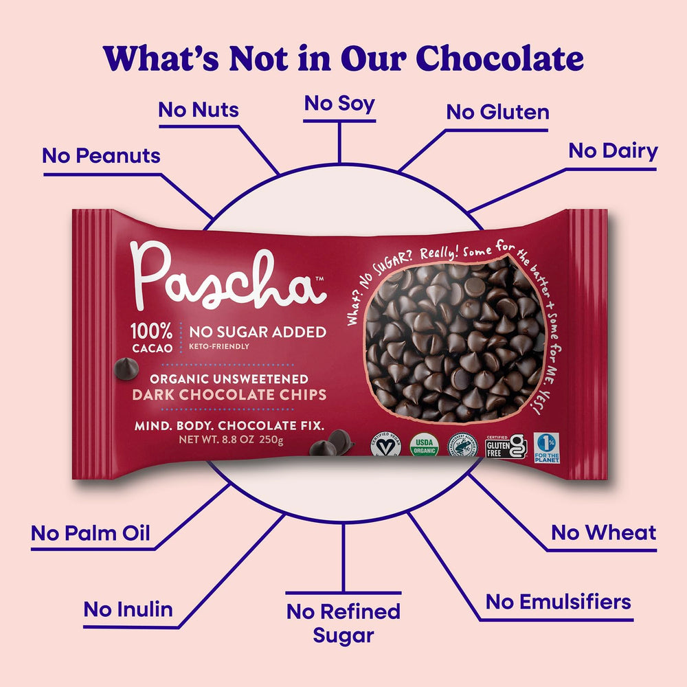 Pascha Rainforest Alliance certified logo signals sustainable sourcing.