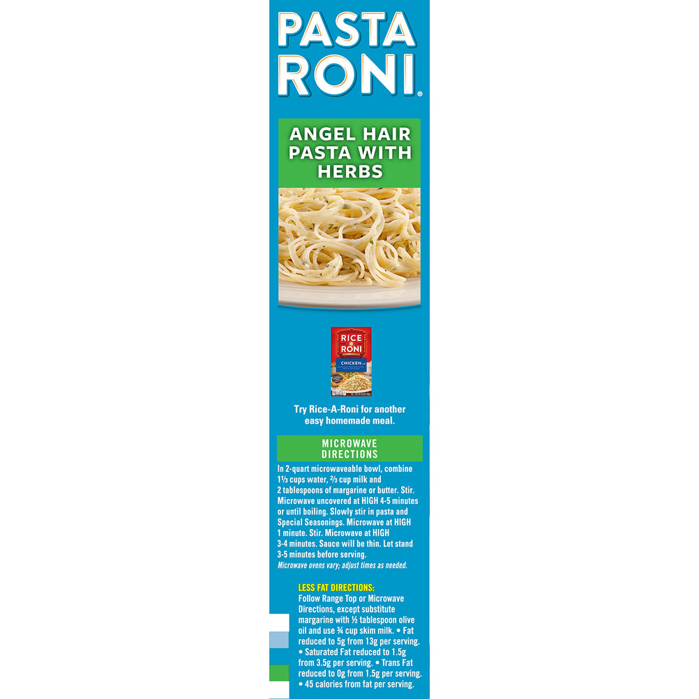 Pasta Roni angel hair cooks in about four minutes
