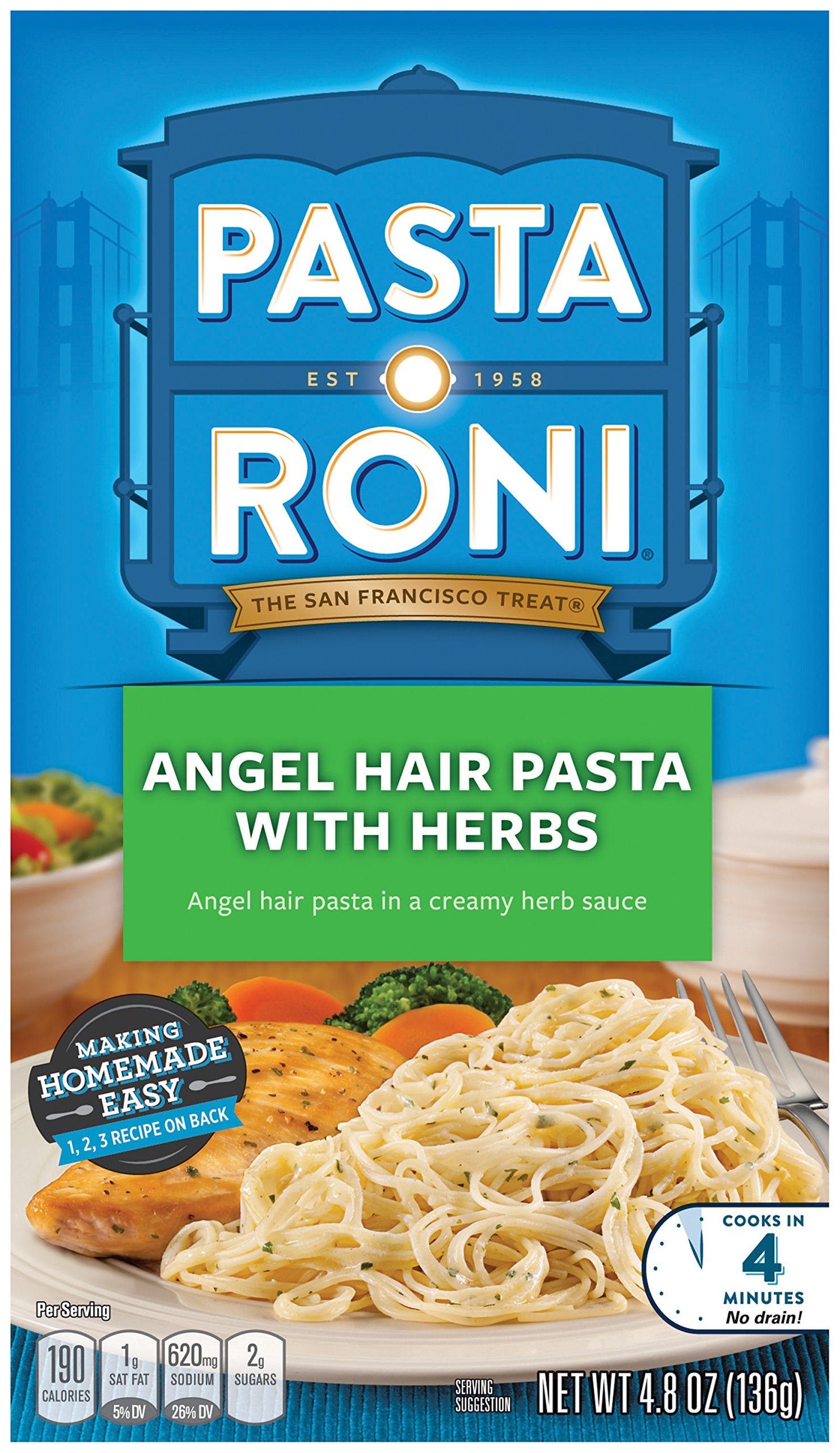 Pasta Roni Angel Hair with Herbs box for quick family meals