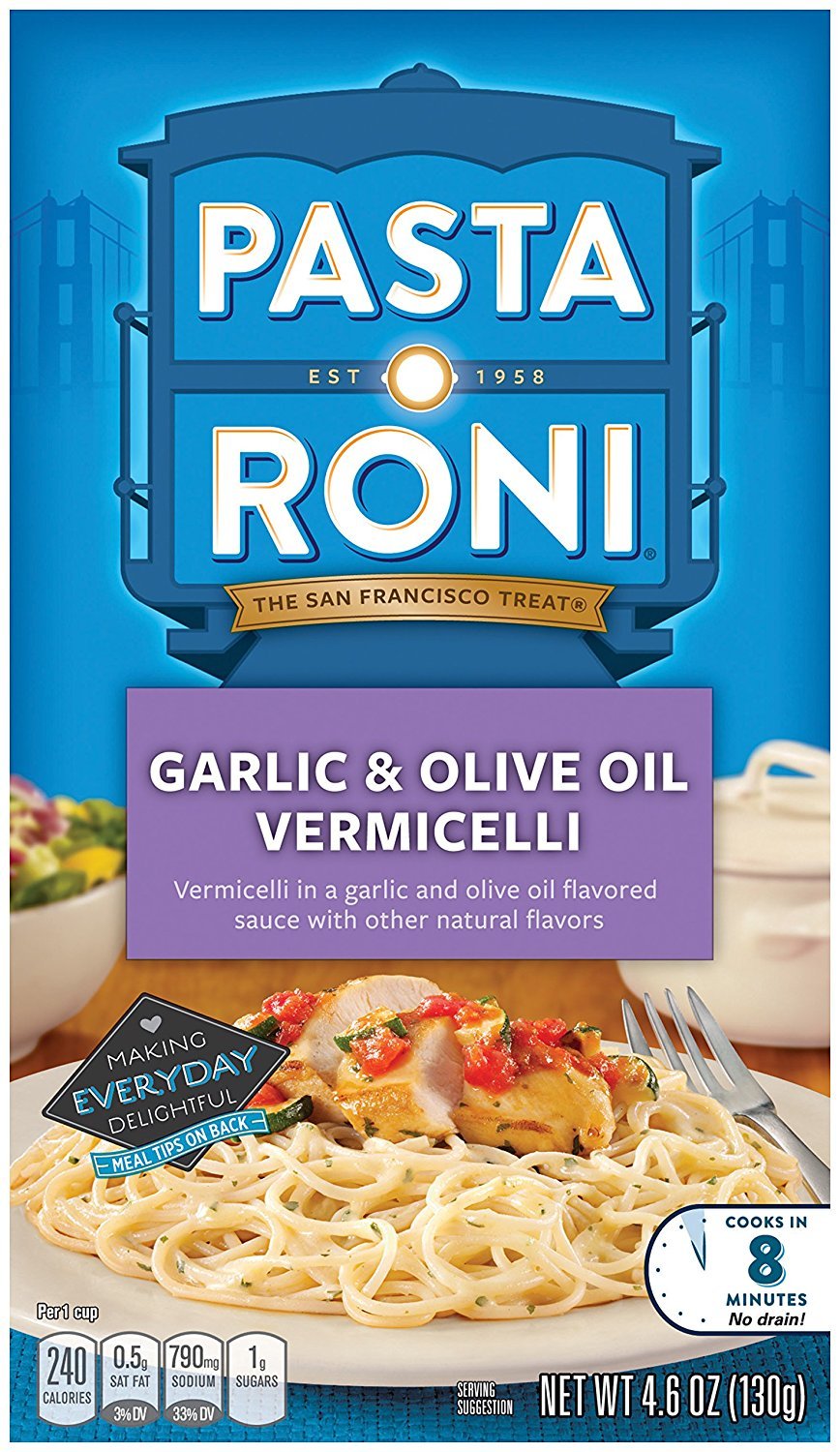 Pasta Roni garlic and olive oil vermicelli pack for quick family meals