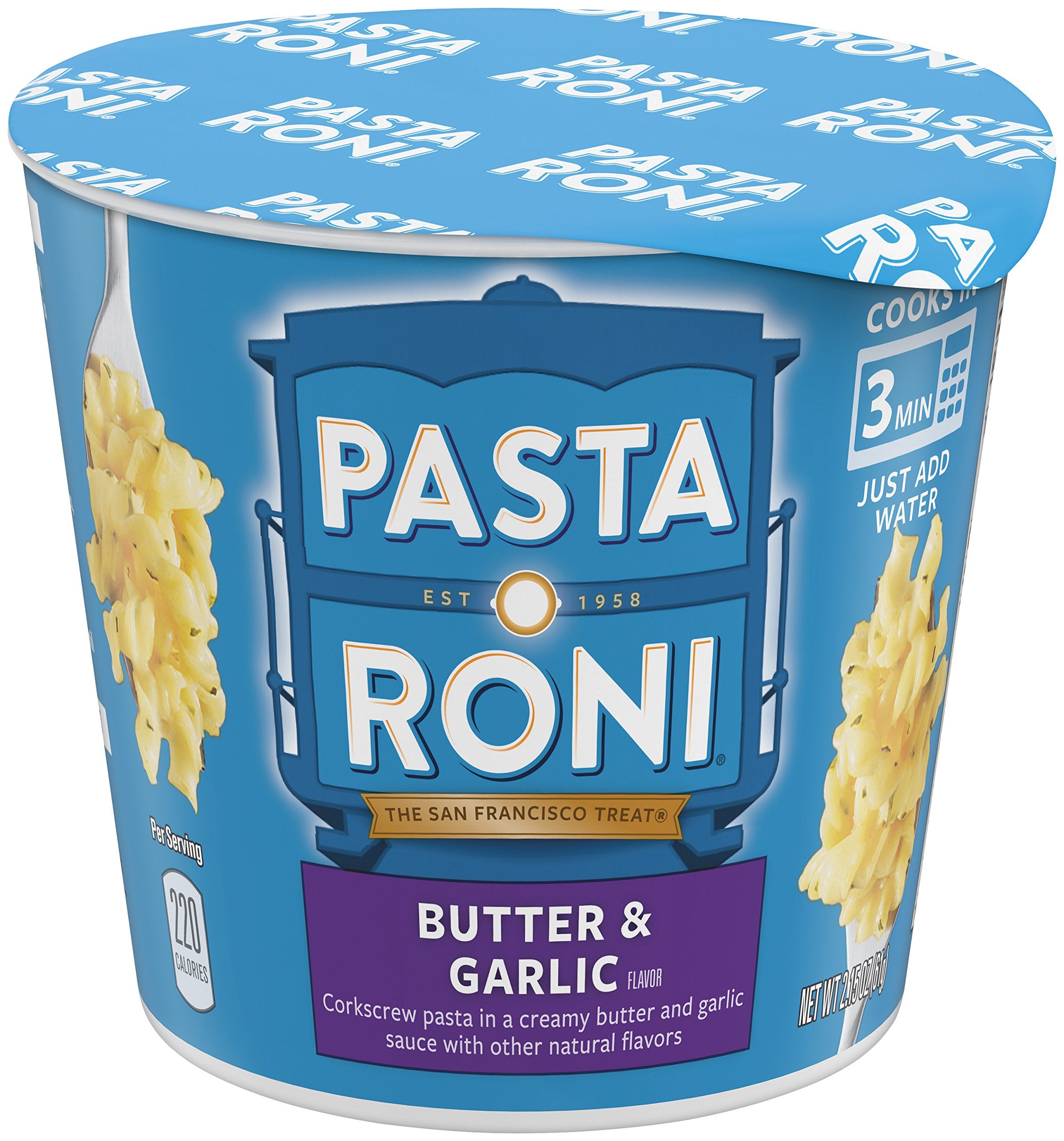 Pasta Roni pack of 12 cups for pantry convenience.