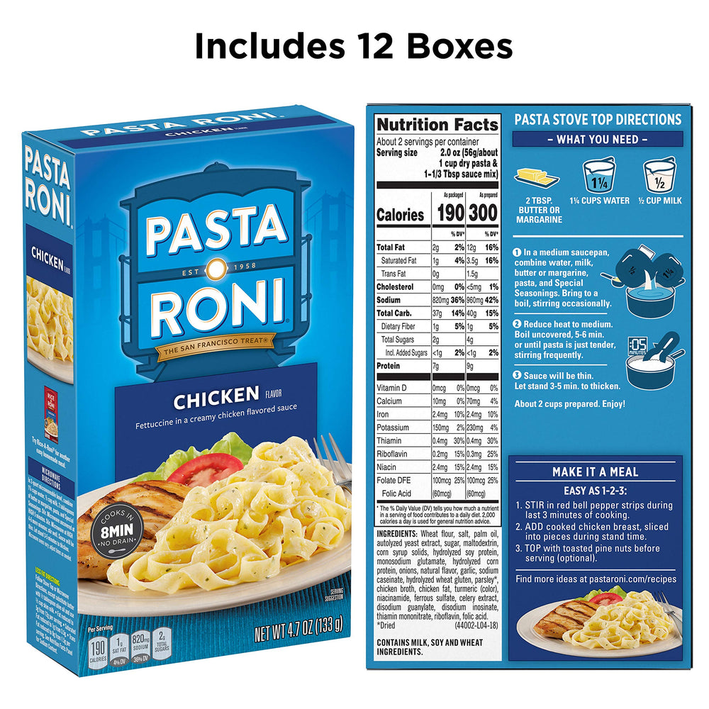 Pasta Roni Garlic Alfredo Fettuccine serving bowl shows family-friendly dinner potential