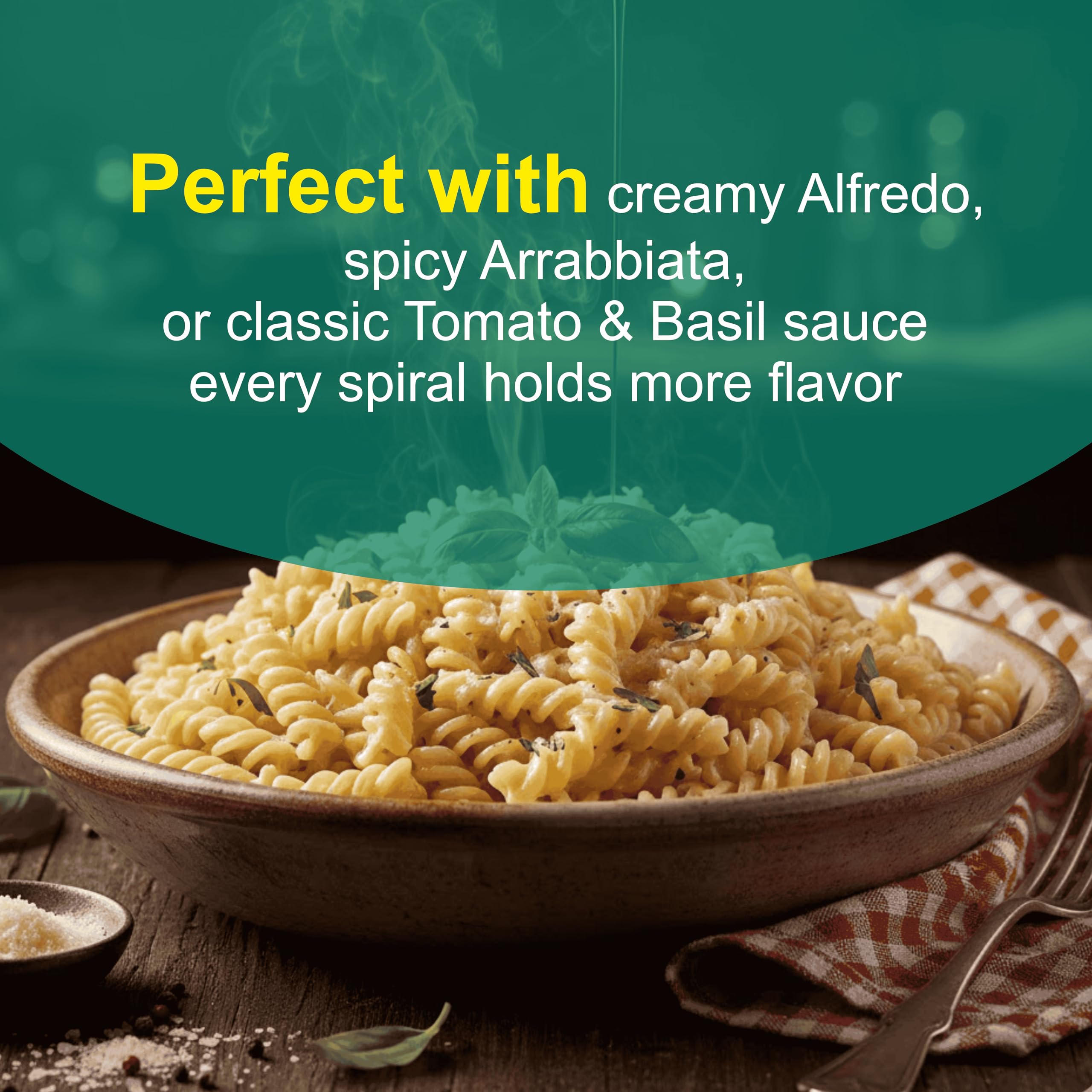 Pasta Zing Durum wheat semolina base provides sturdy bite