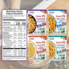 Pasta Zing farfalle on a plate ideal for sauces and toppings.