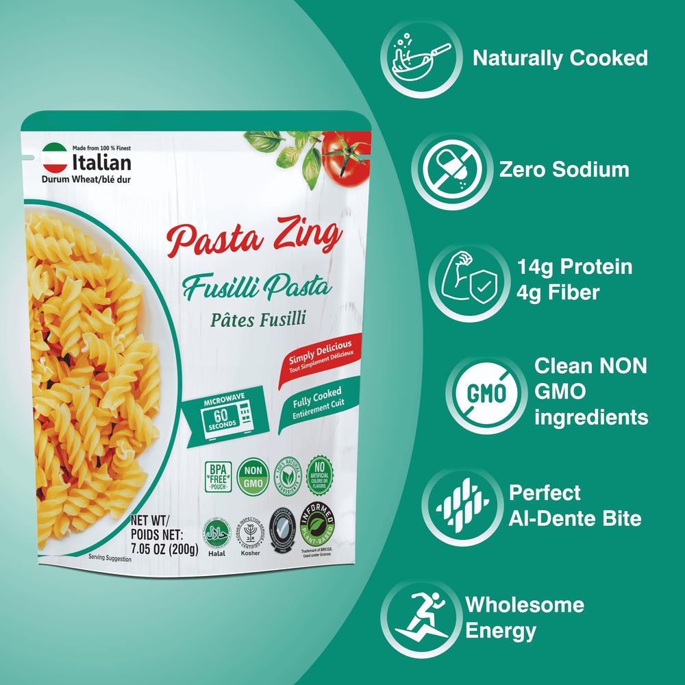 Pasta Zing Non-GMO zero sodium option keeps flavor light