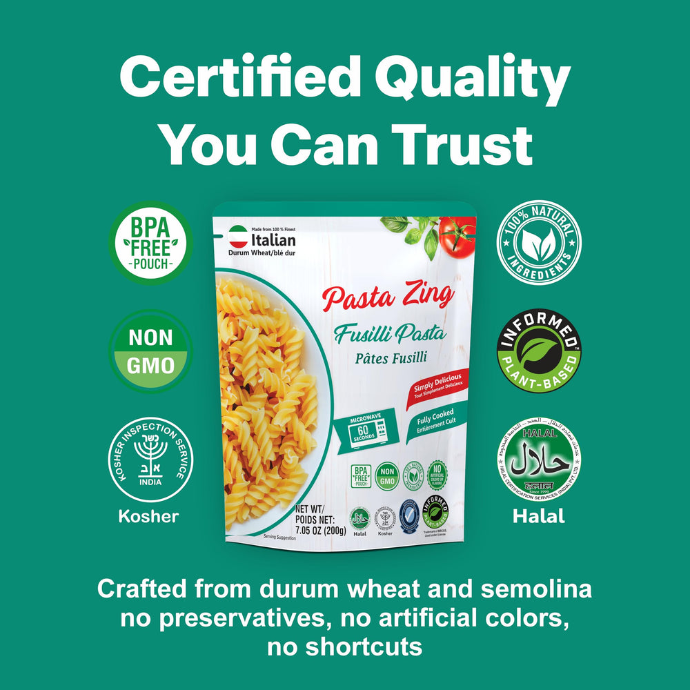 Pasta Zing Pack of 7 convenient portions for pantry