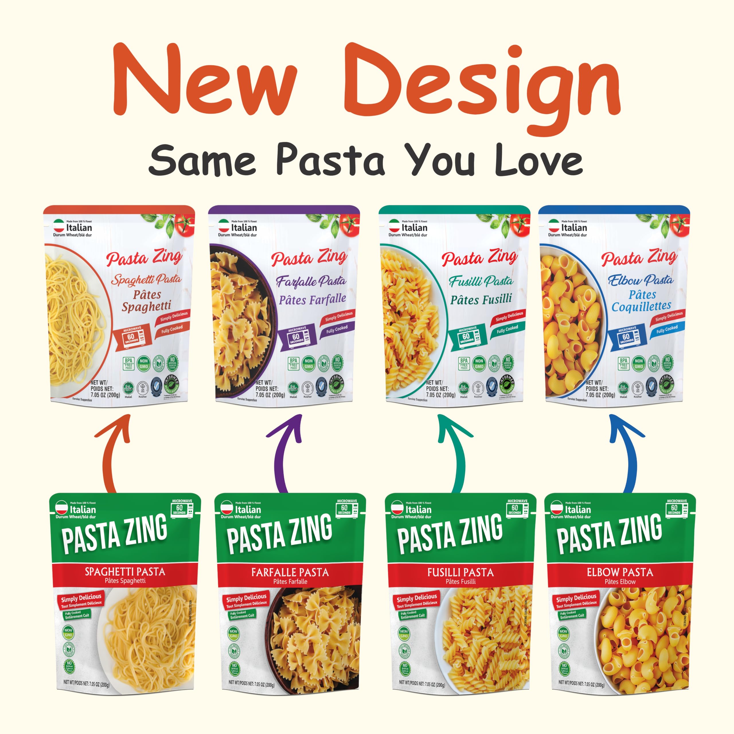 Pasta Zing ready-to-eat in 60 seconds for a fast meal.