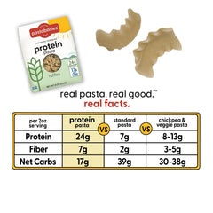 Pastabilities Protein Pasta served on plate showing satisfying texture for a filling dinner.