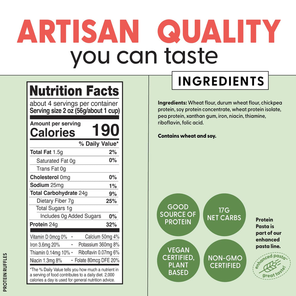 Pastabilities Protein Pasta texture closeup highlights firm bite and glossy sauce adhesion.