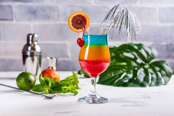 Pat O'Brien's hurricane mix paired with rum for tropical drinks