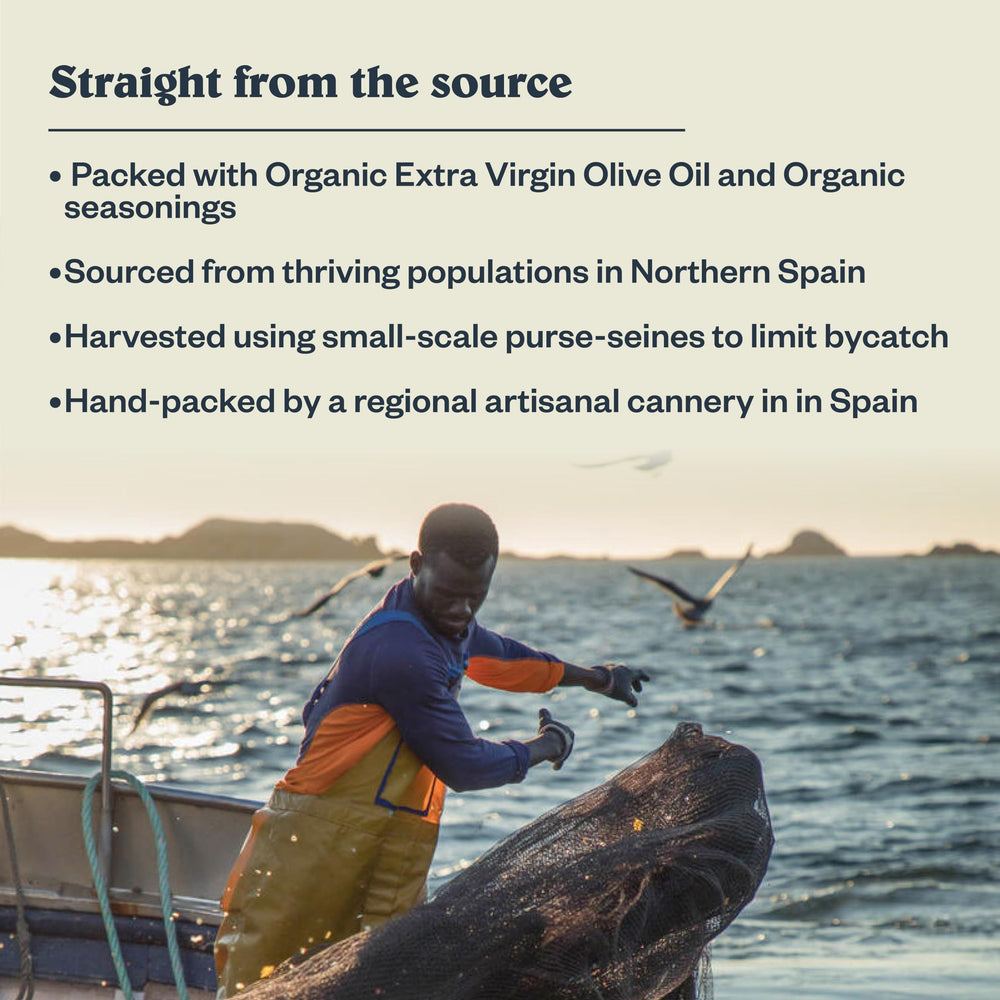 Pasta dish topped with anchovies adds protein and omega-3s.