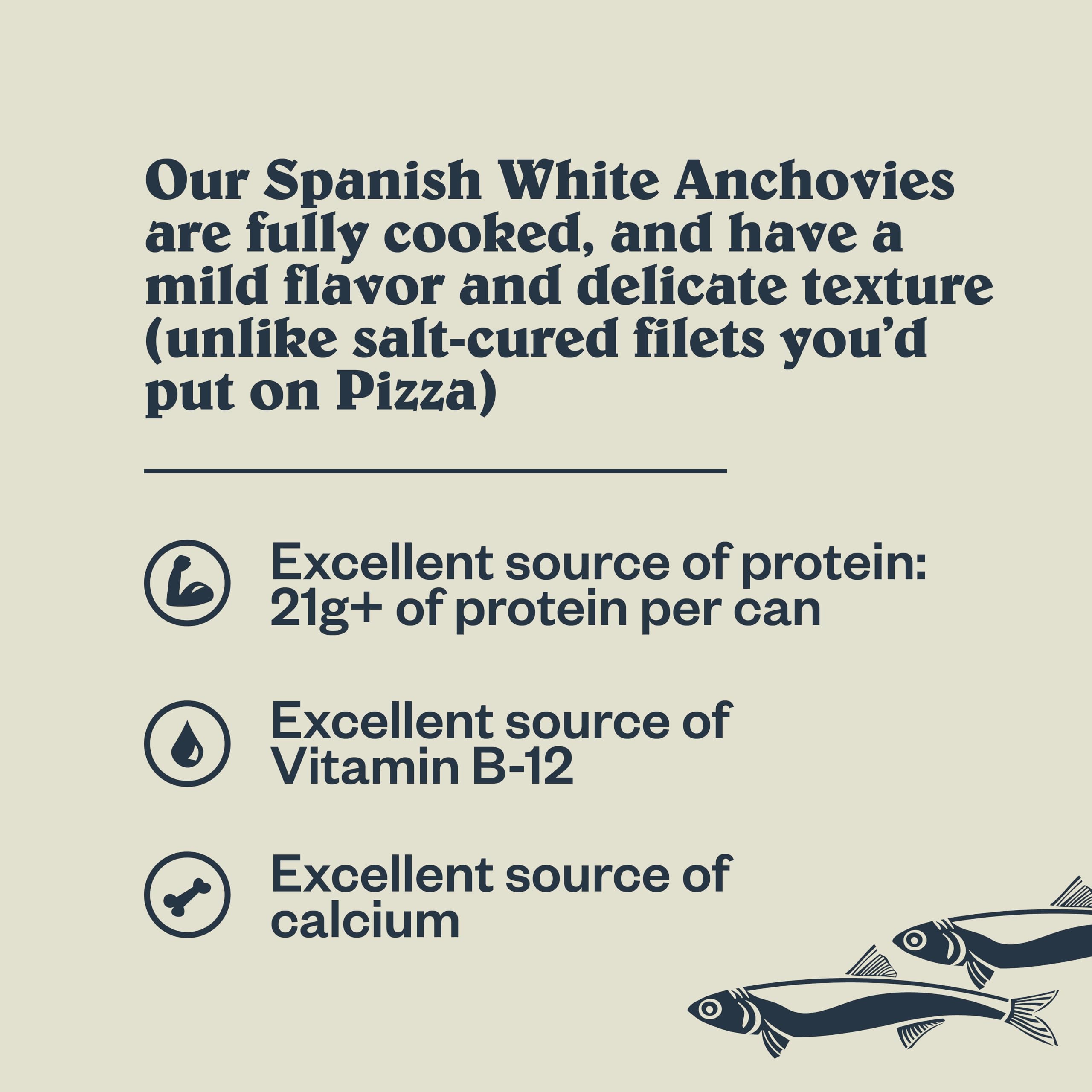 Snack-ready anchovies straight from the can for a savory bite.