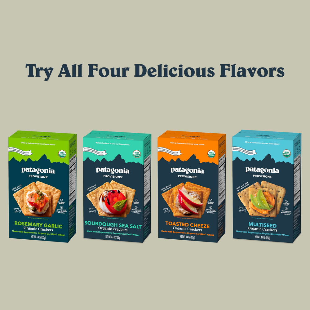 Patagonia Provisions serving bowl scene invites sharing and savoring savory crackers