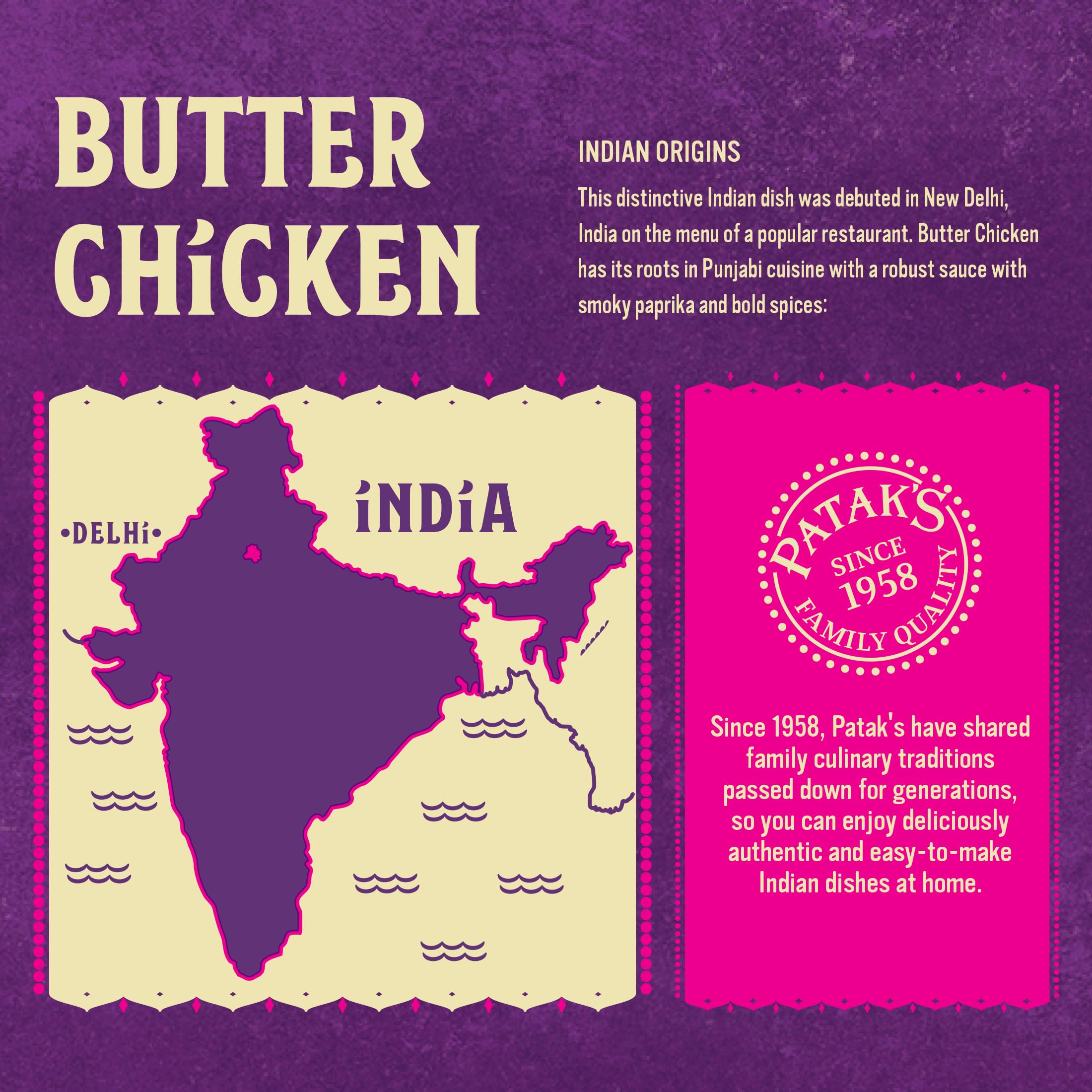 Patak's Butter Chicken sauce poured over simmered chicken in a bowl.