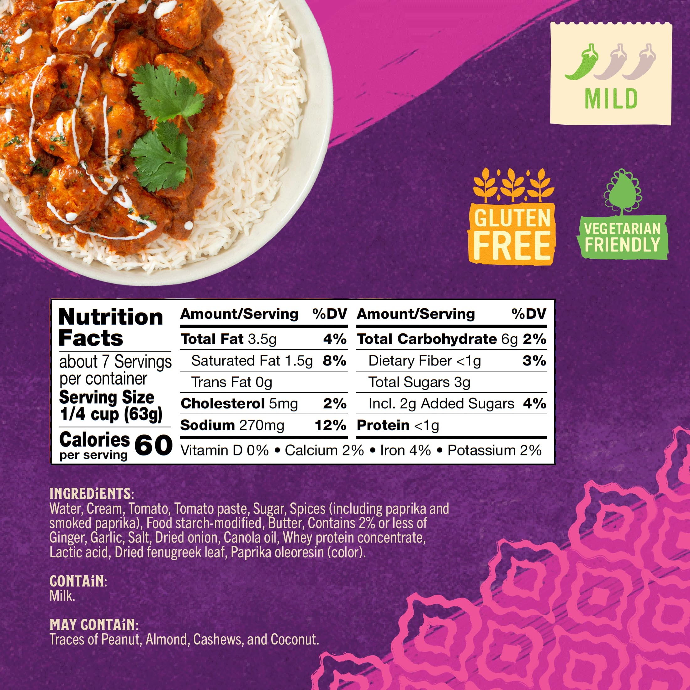 Patak's Butter Chicken simmer sauce jar highlights tomato-cream base for rich flavor.