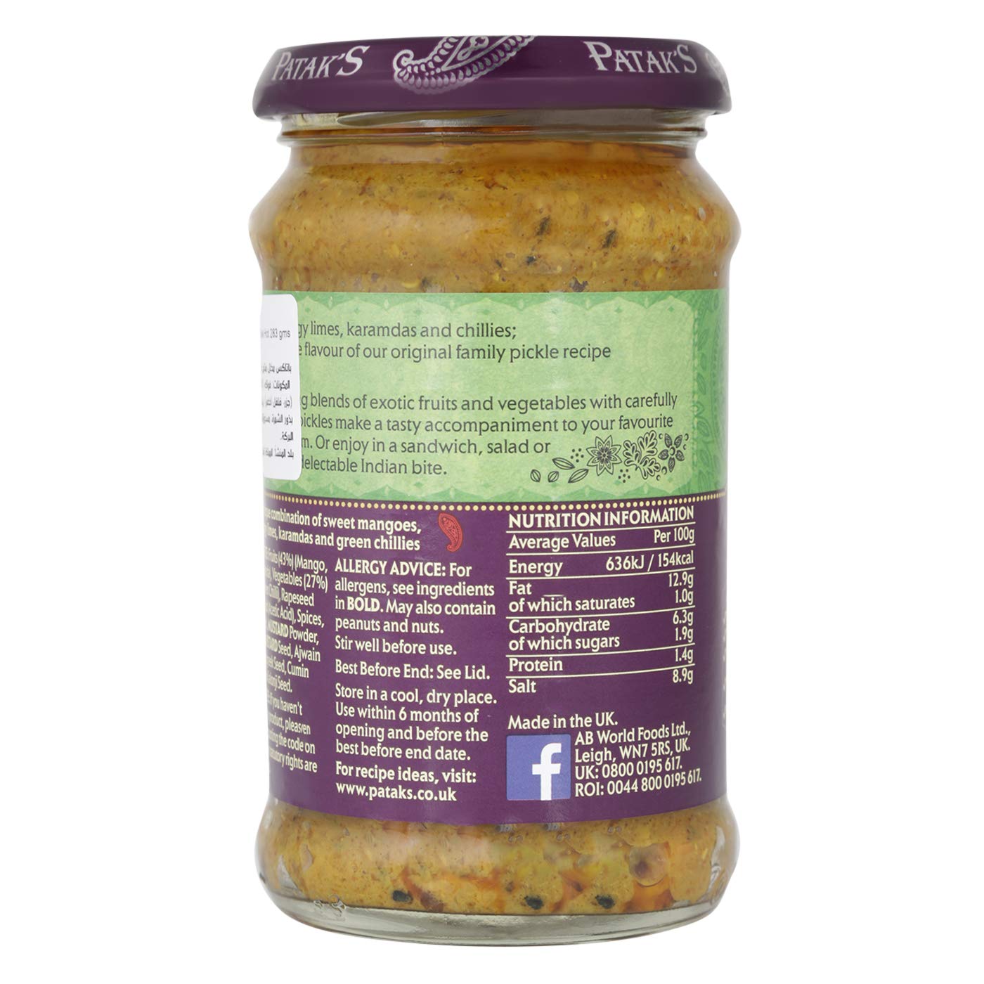 Patak's Hot Mixed Pickle spoon-dip, adds fiery tang to snacks.