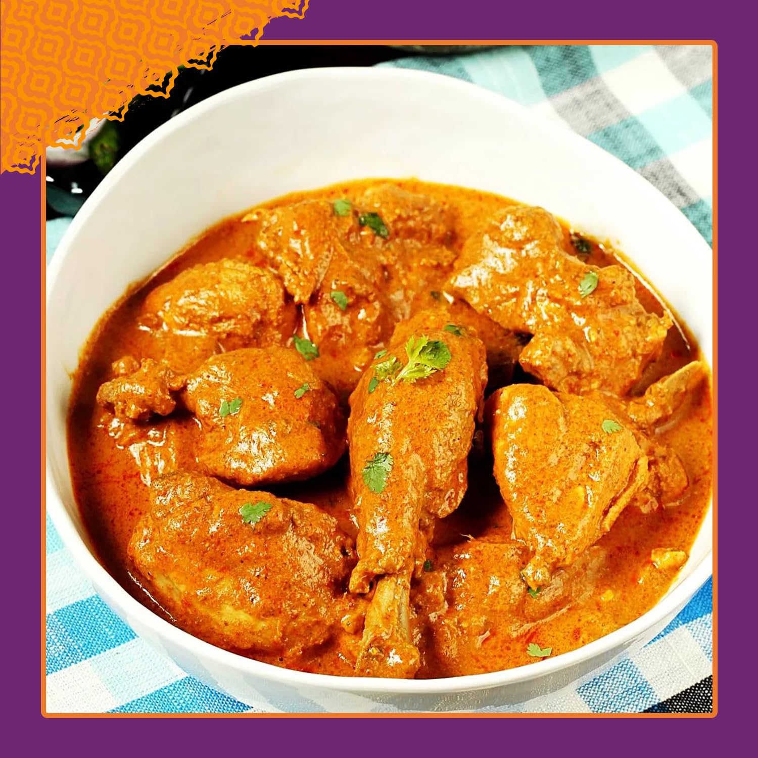 Patak's Butter Chicken ingredient close-up — rich sauce texture.
