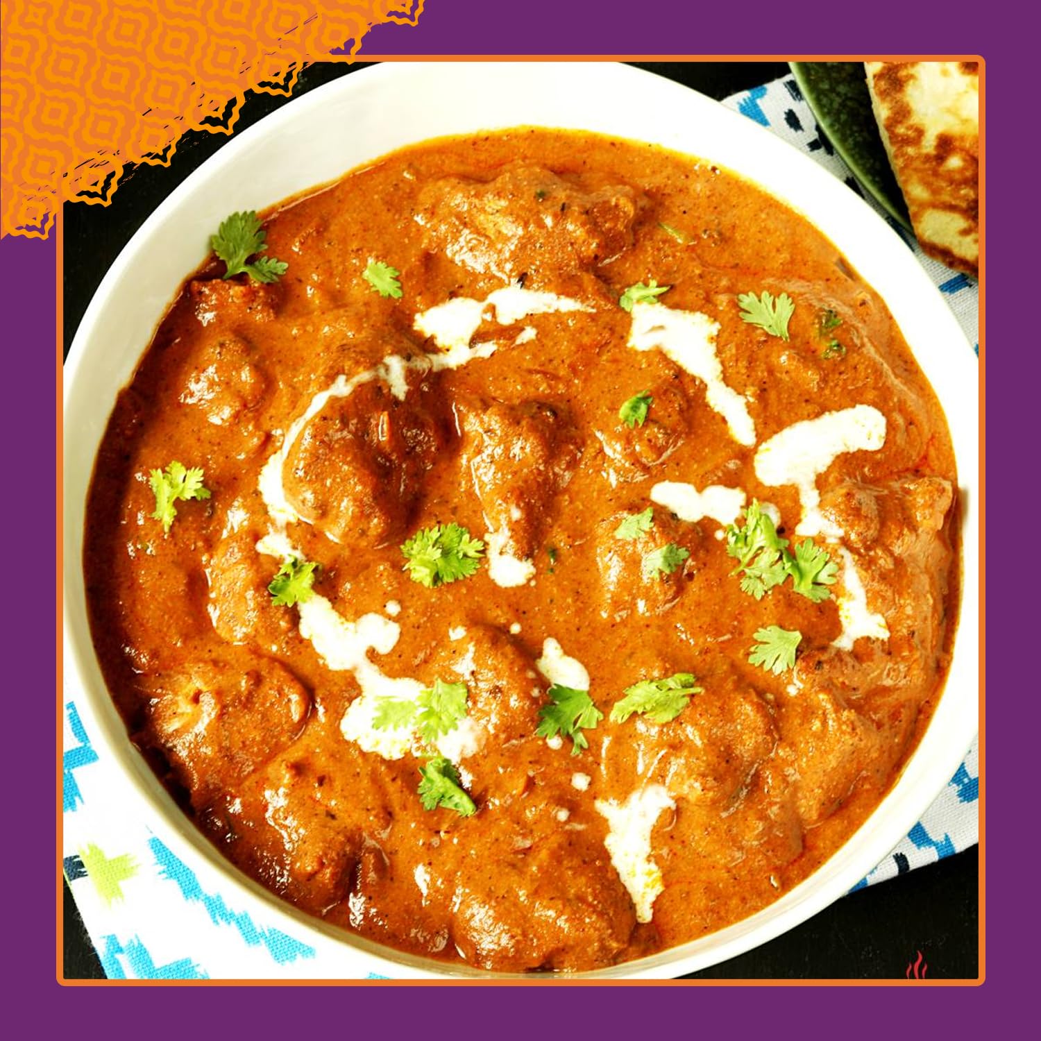 Patak's Tikka Masala ingredient close-up — vibrant tomato spice blend.