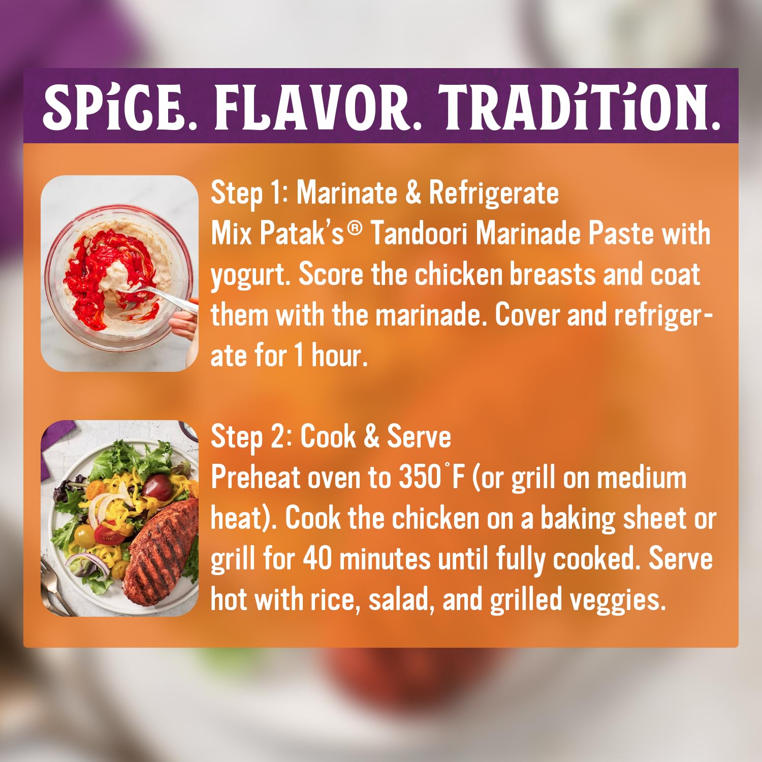 Serve with naan and rice to enjoy Patak’s tandoori flavor