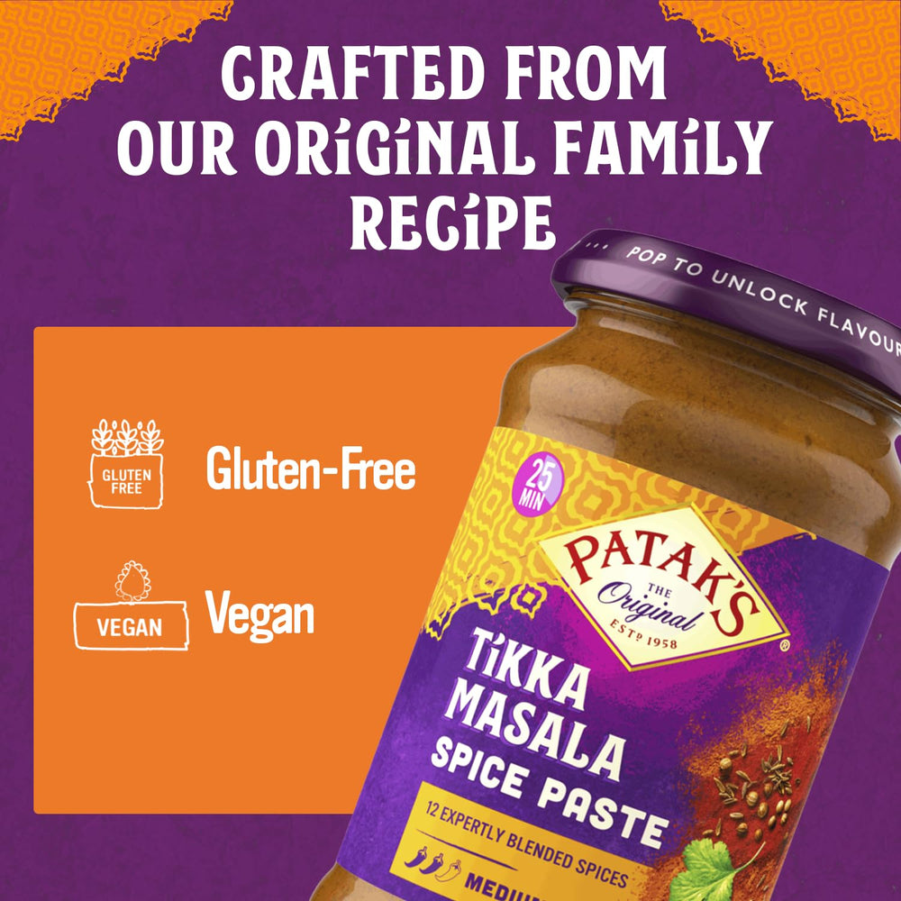 Patak's paste used with chicken curry ready to serve.
