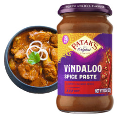 Patak's Vindaloo spice paste jar ready for bold curry base.
