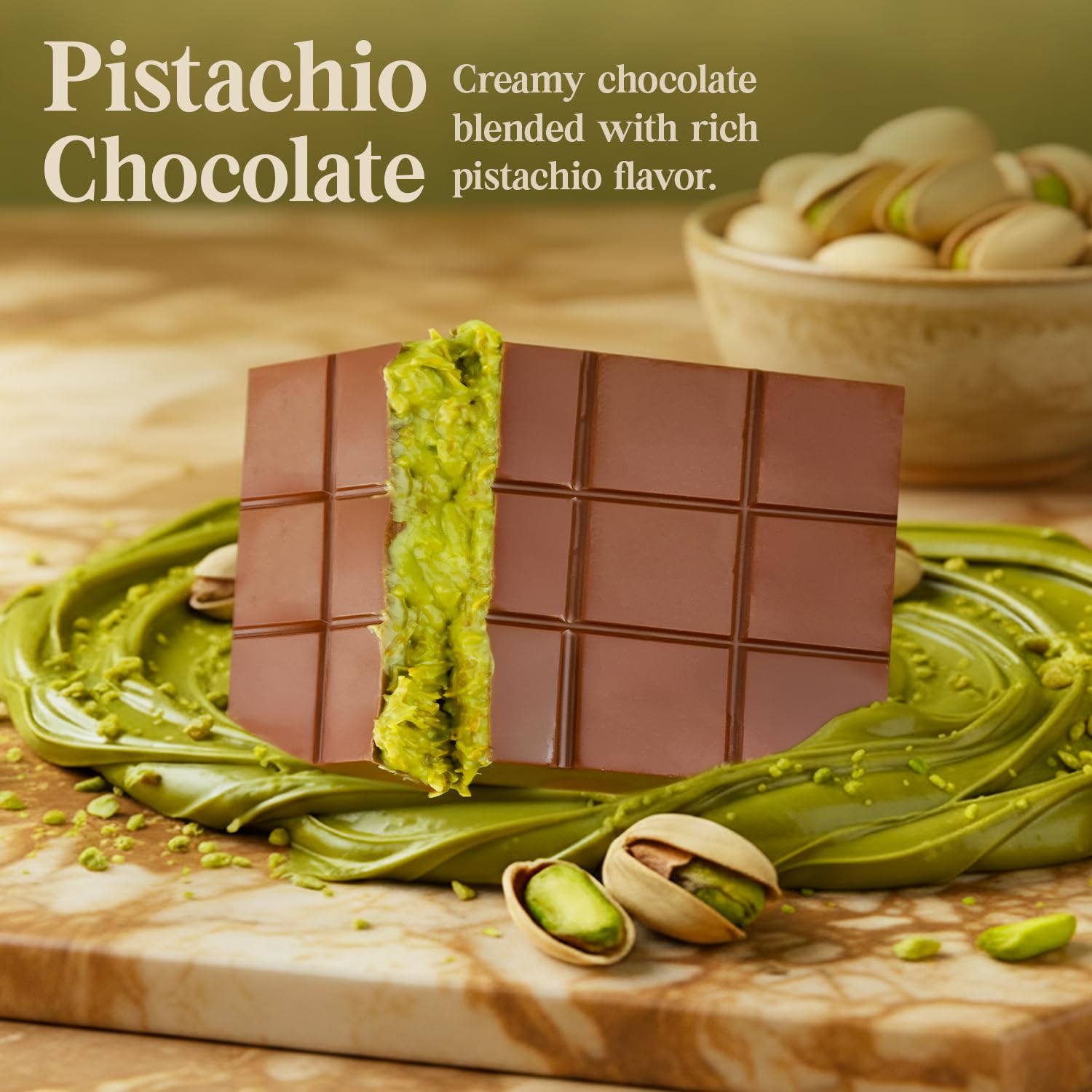 Patis Savore pistachio cream close-up showing nutty richness