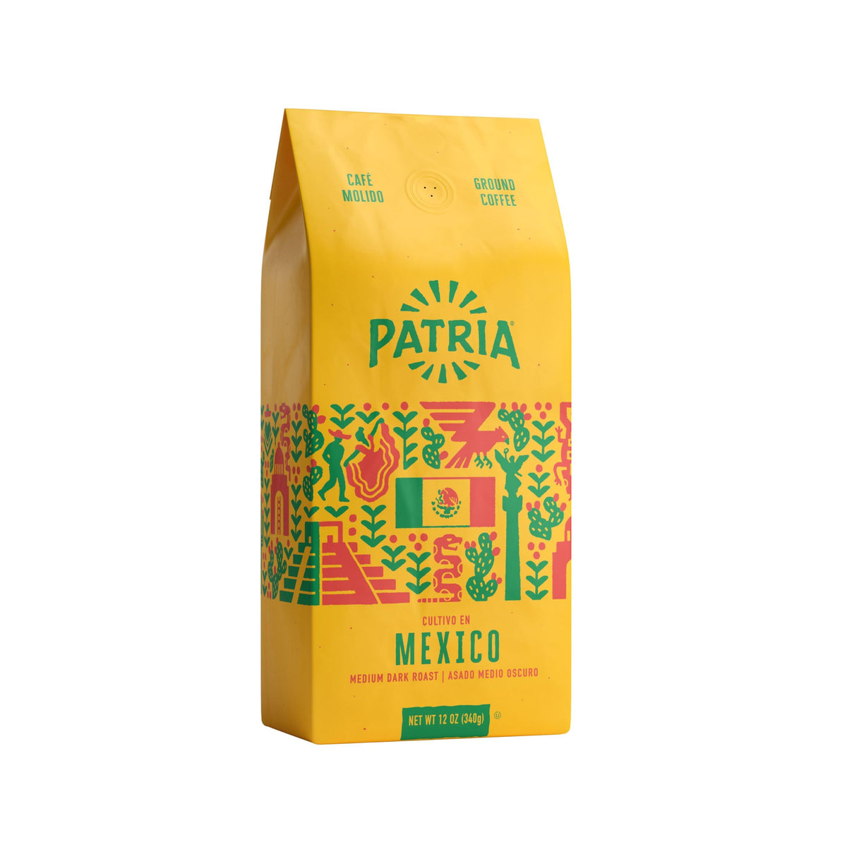 Patria Mexico medium dark roast coffee bag ready for a smooth morning brew