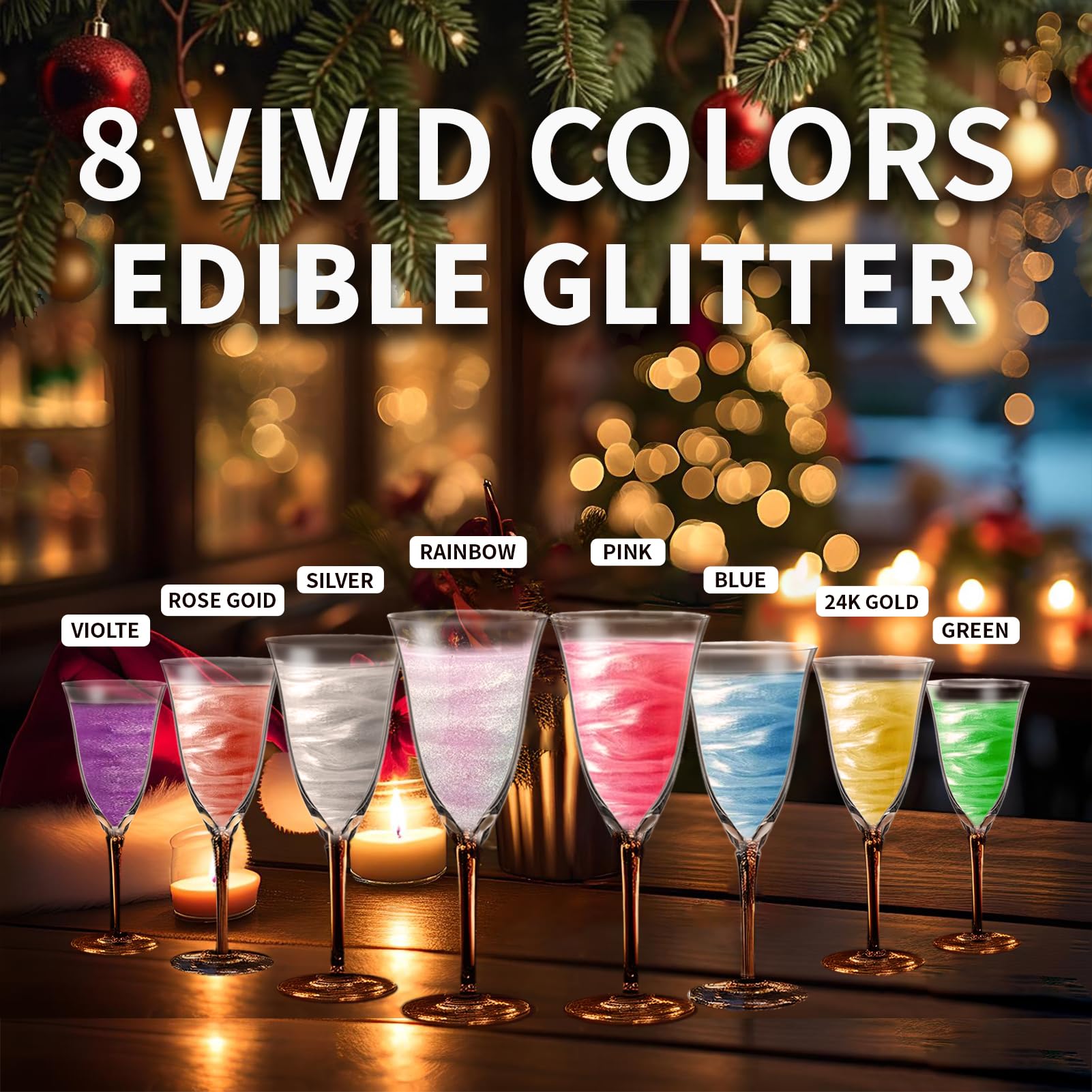 PAVADOR Edible Luster Dust gold-silver-rose-gold for shimmering desserts and cocktails.