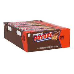 PayDay chocolatey coating on peanuts highlighting sweet-salty contrast.