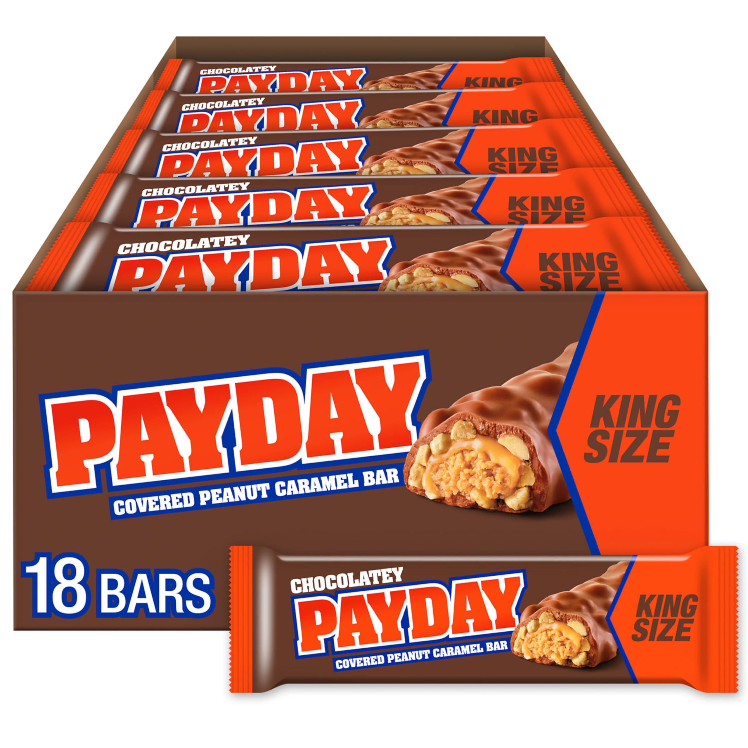 PayDay Chocolatey Peanut Caramel King Size Bar wrap—fresh, ready for sharing.