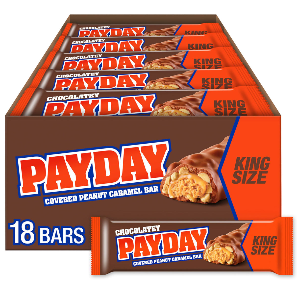 PayDay Chocolatey Peanut Caramel King Size Bar wrap—fresh, ready for sharing.