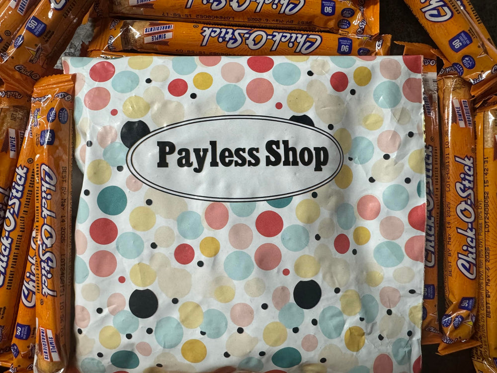 Payless Shop Chick-O-Stick candy bars with toasted coconut, perfect for sharing.