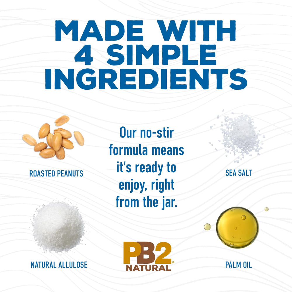 PB2 allulose-sweetened peanut butter with no added sugar.