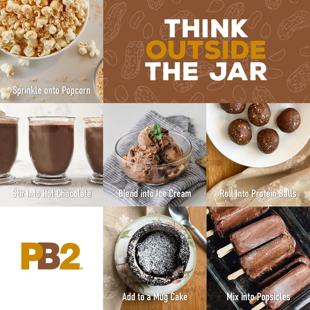 PB2 fat-content label—clear, low-fat nutrition for recipe planning.