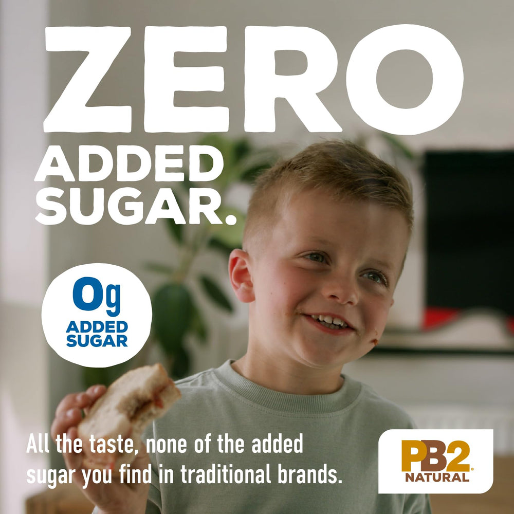 PB2 gluten-free vegan label on jar signals allergy-friendly option.