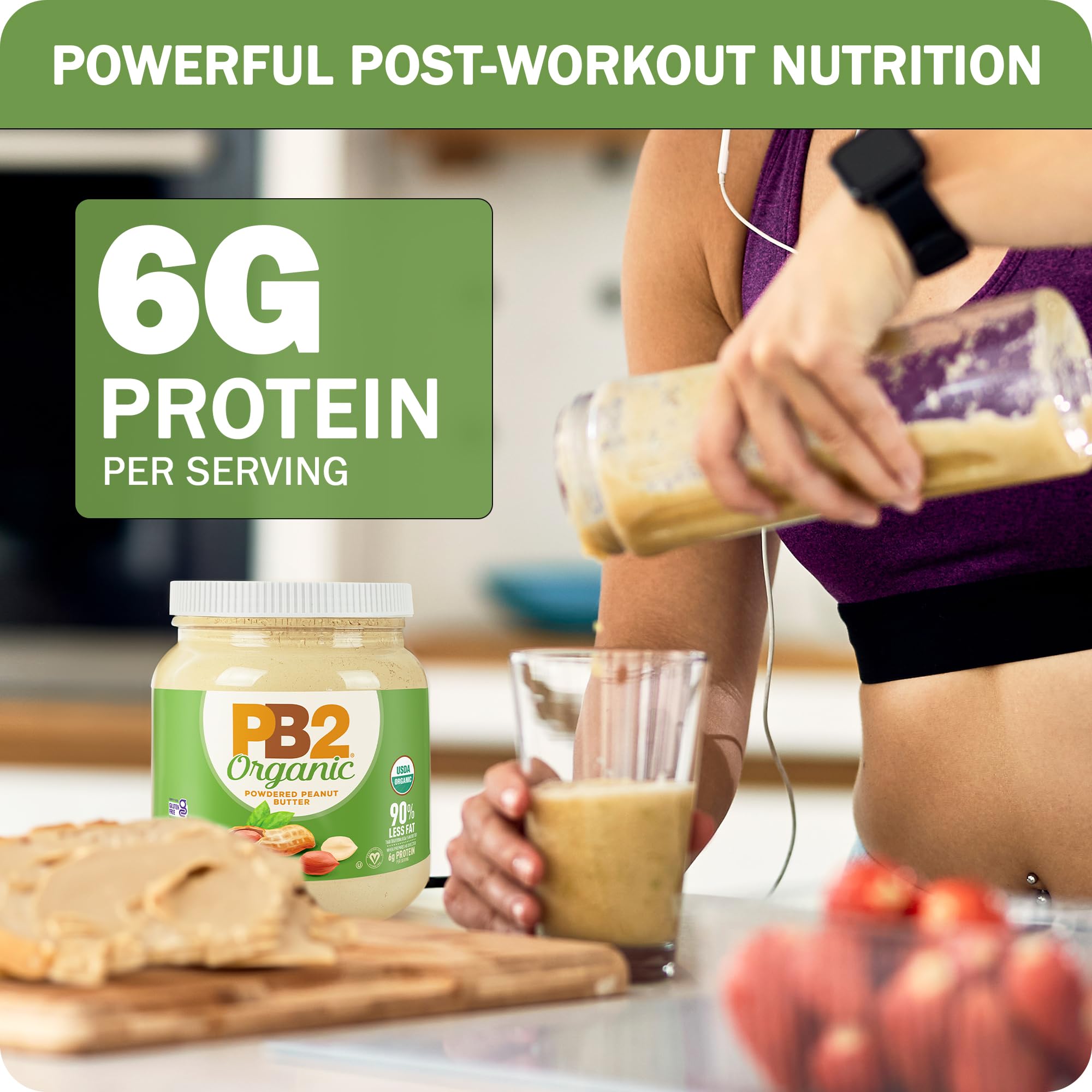 PB2 Organic Powdered Peanut Butter label with certifications