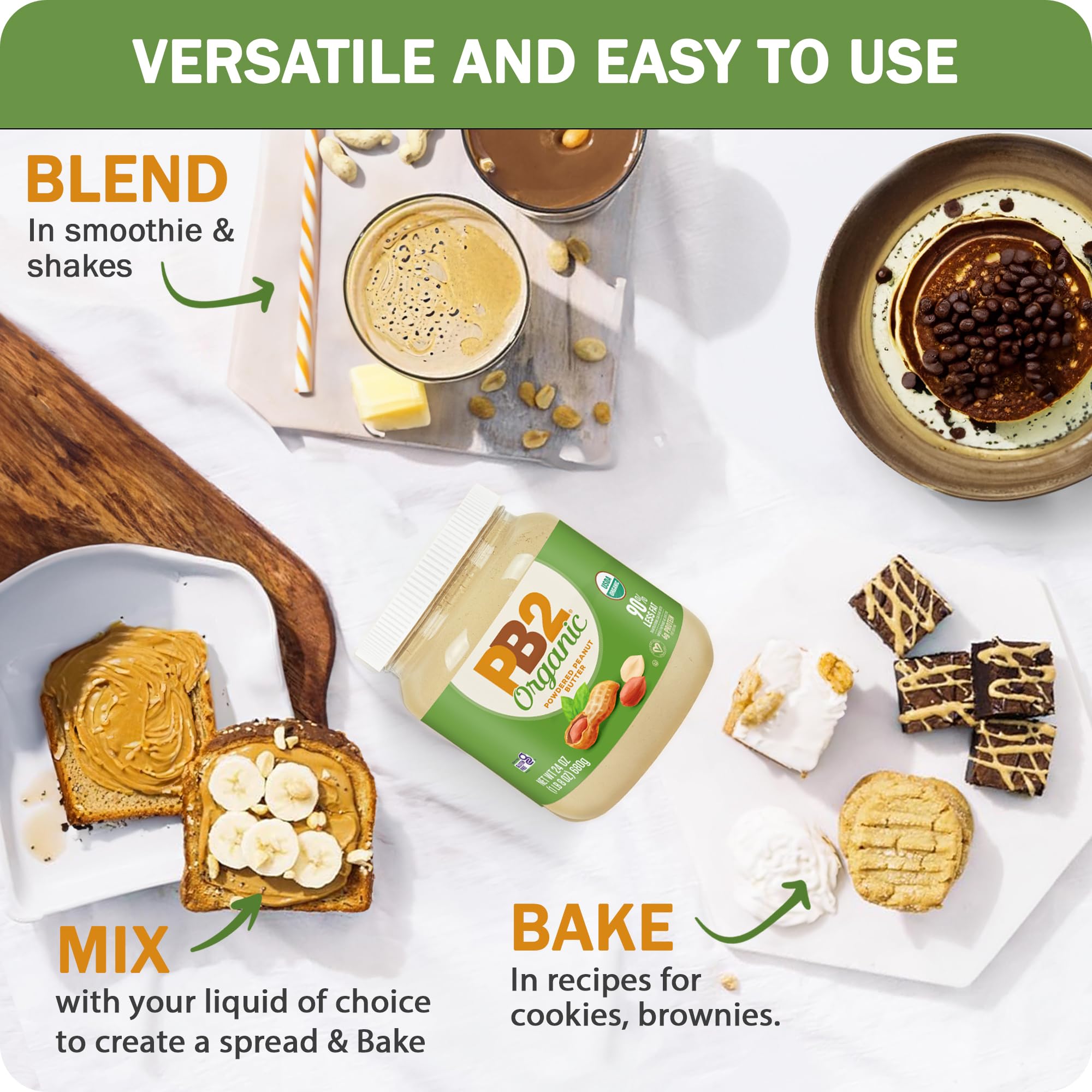 PB2 Organic Powdered Peanut Butter measuring spoon ready for portions