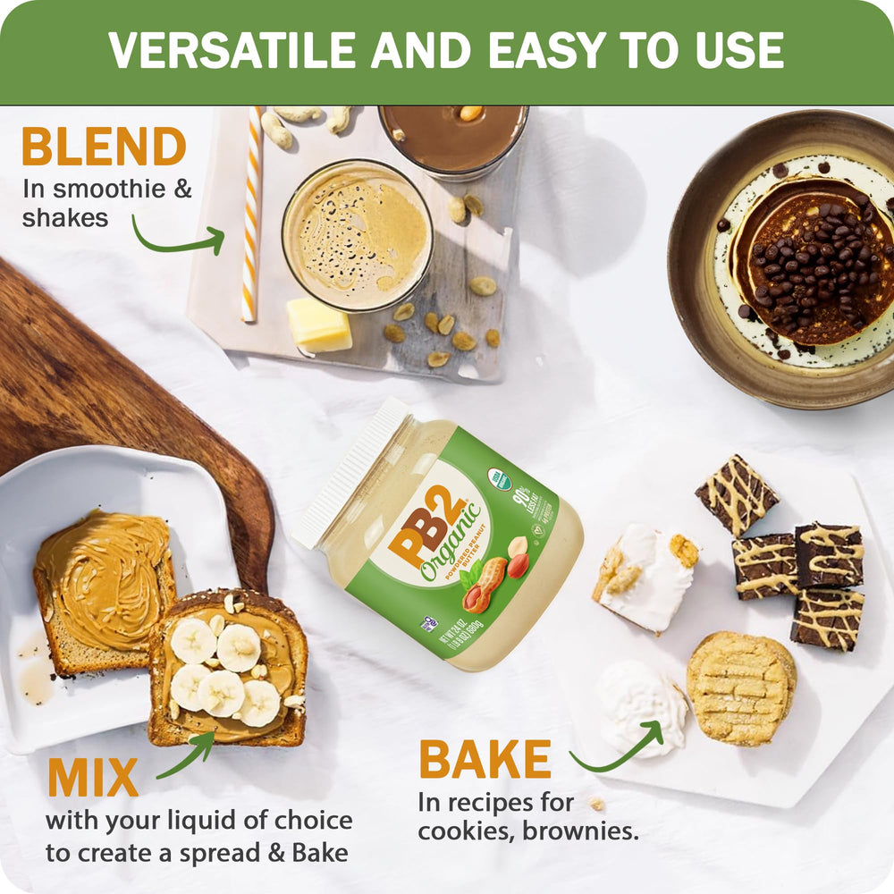 PB2 Organic Powdered Peanut Butter measuring spoon ready for portions