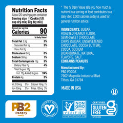 PB2 Pantry Double Chocolate Chip Cookie Mix cookies cooling on a rack, 100 calories per cookie.
