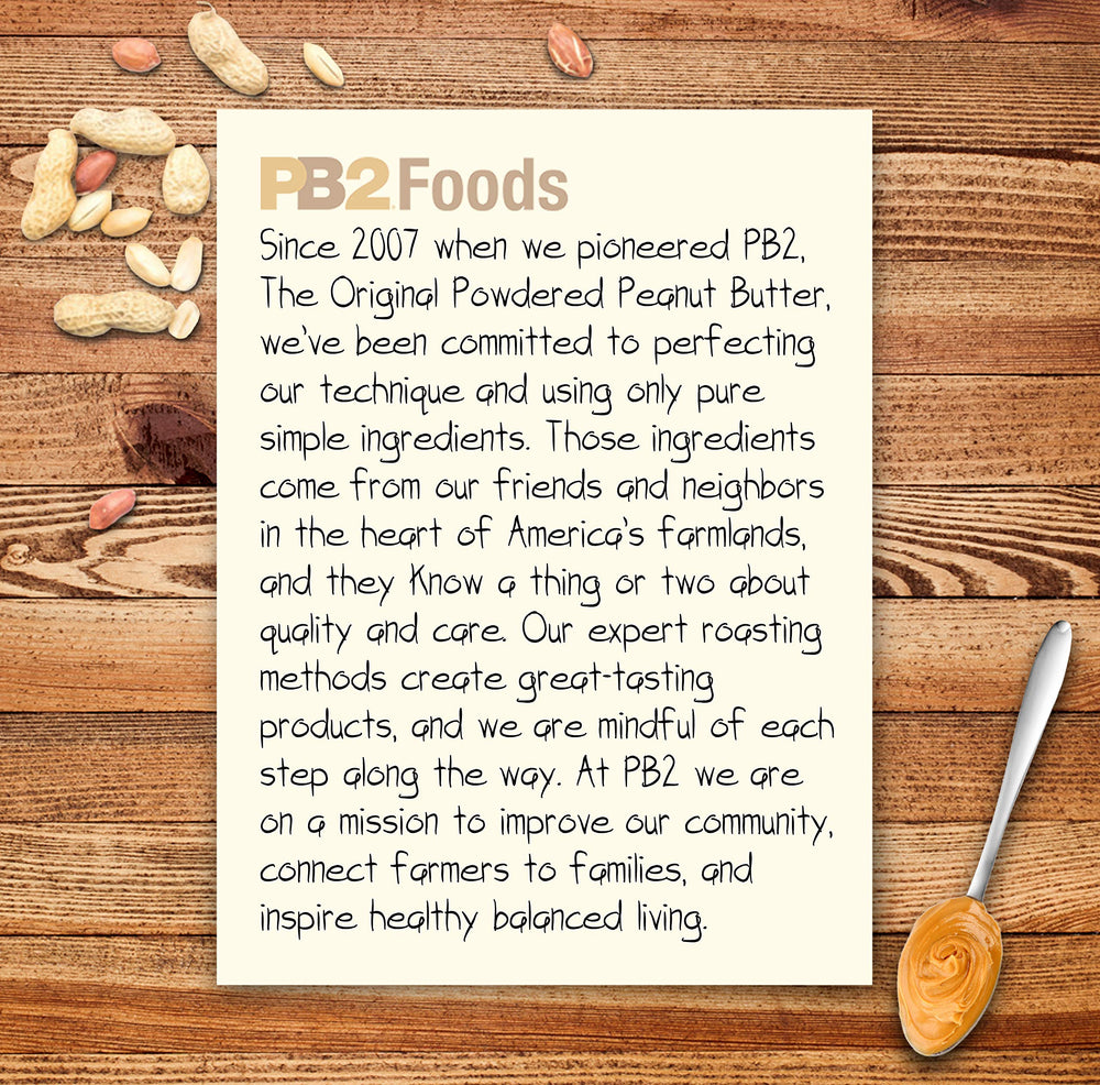 PB2 cocoa bundle nutrition panel—transparent calories per serving at a glance.