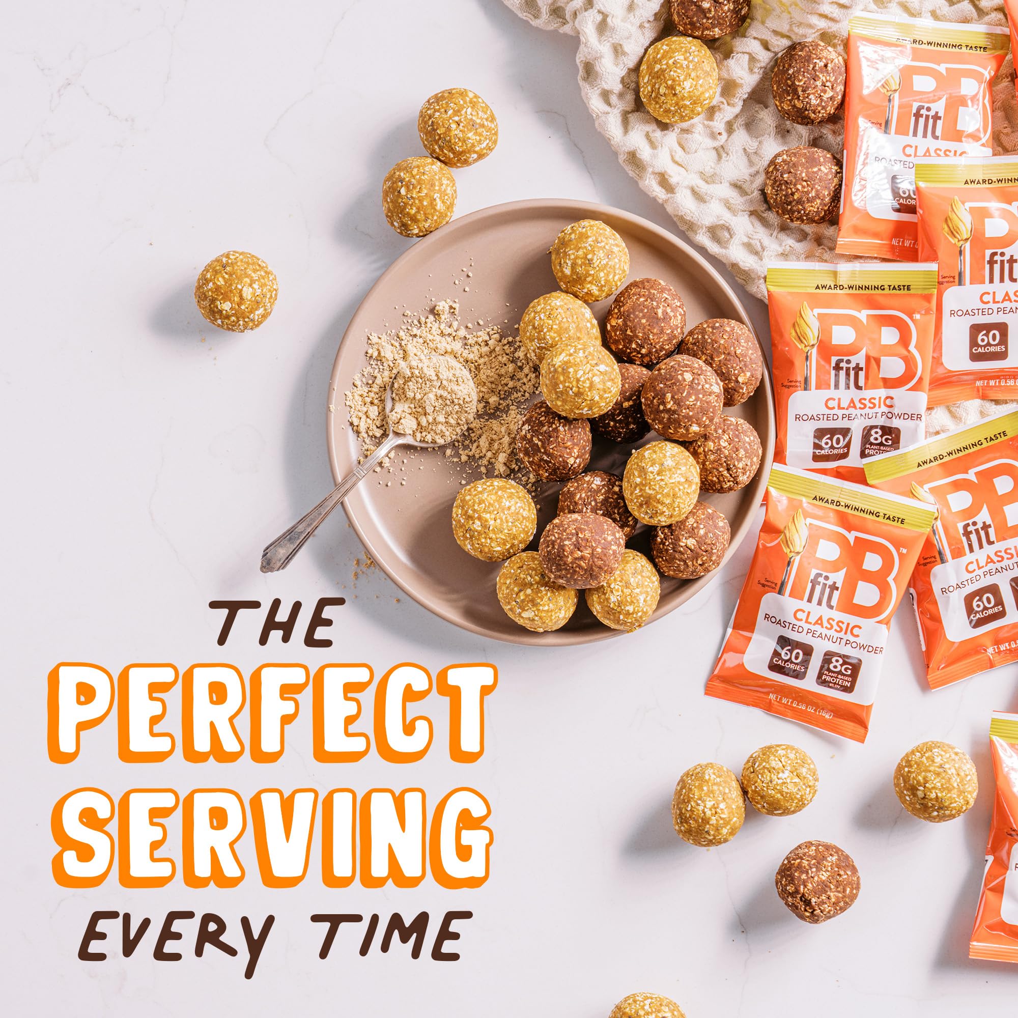 PBfit Classic peanut butter powder packaging highlights simple ingredients