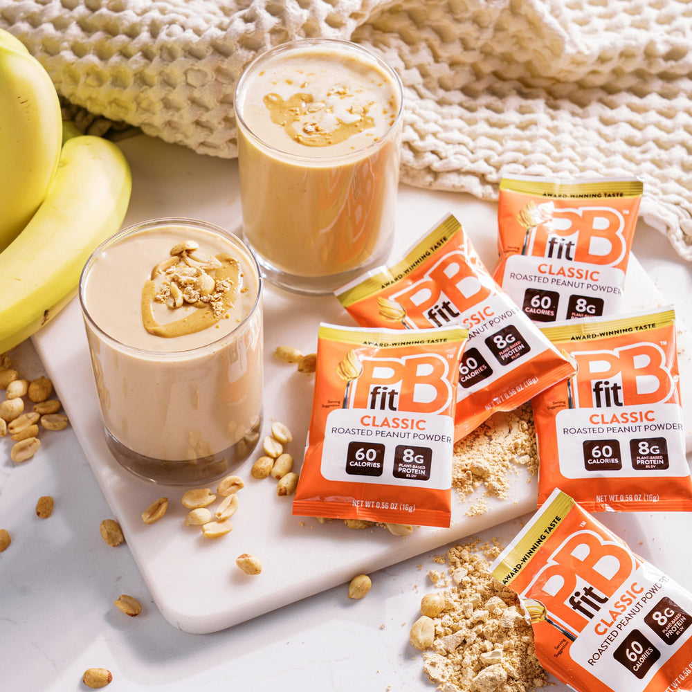 PBfit Classic packets in a lunchbox for quick protein