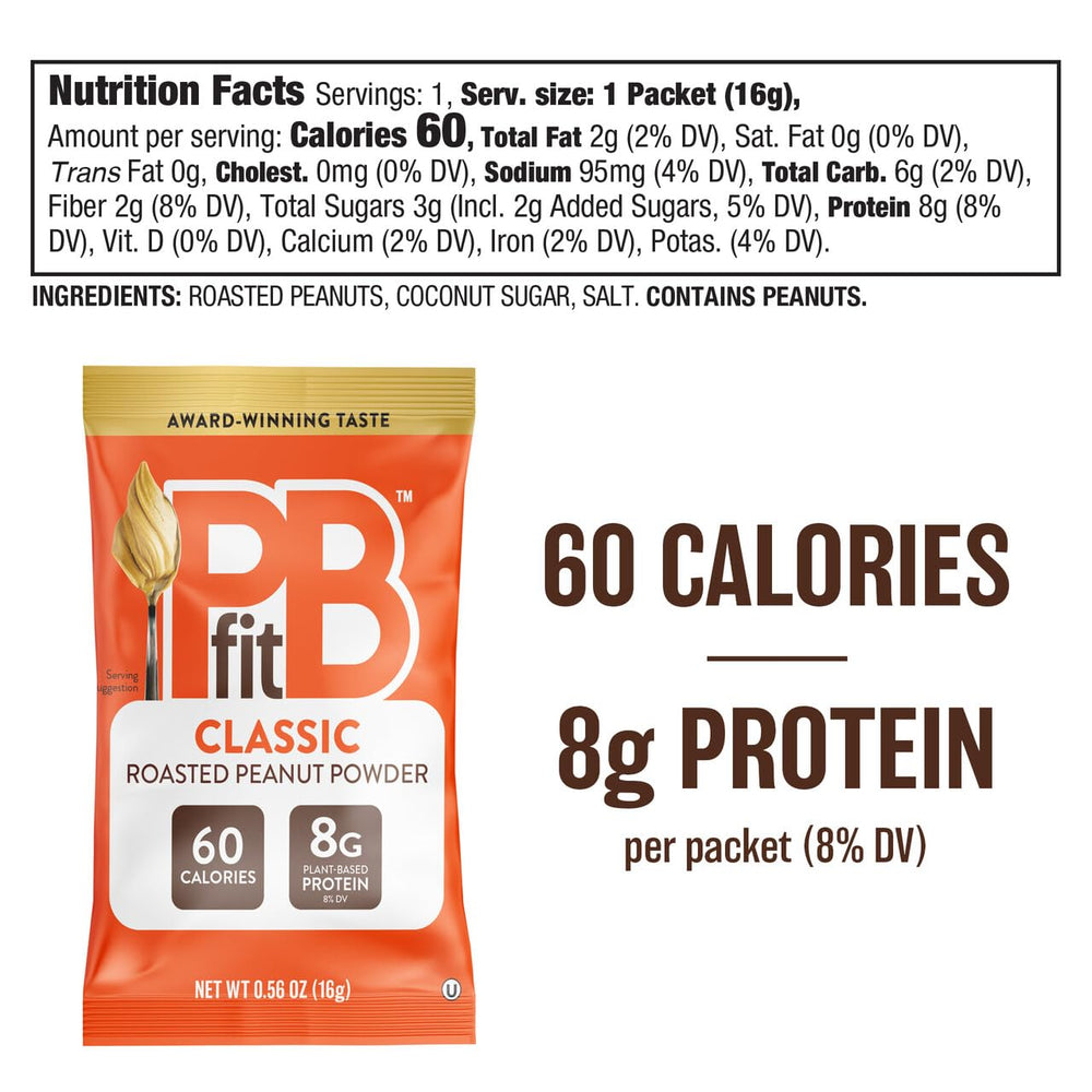 PBfit Classic peanut butter powder scoop measuring portion for easy mixing