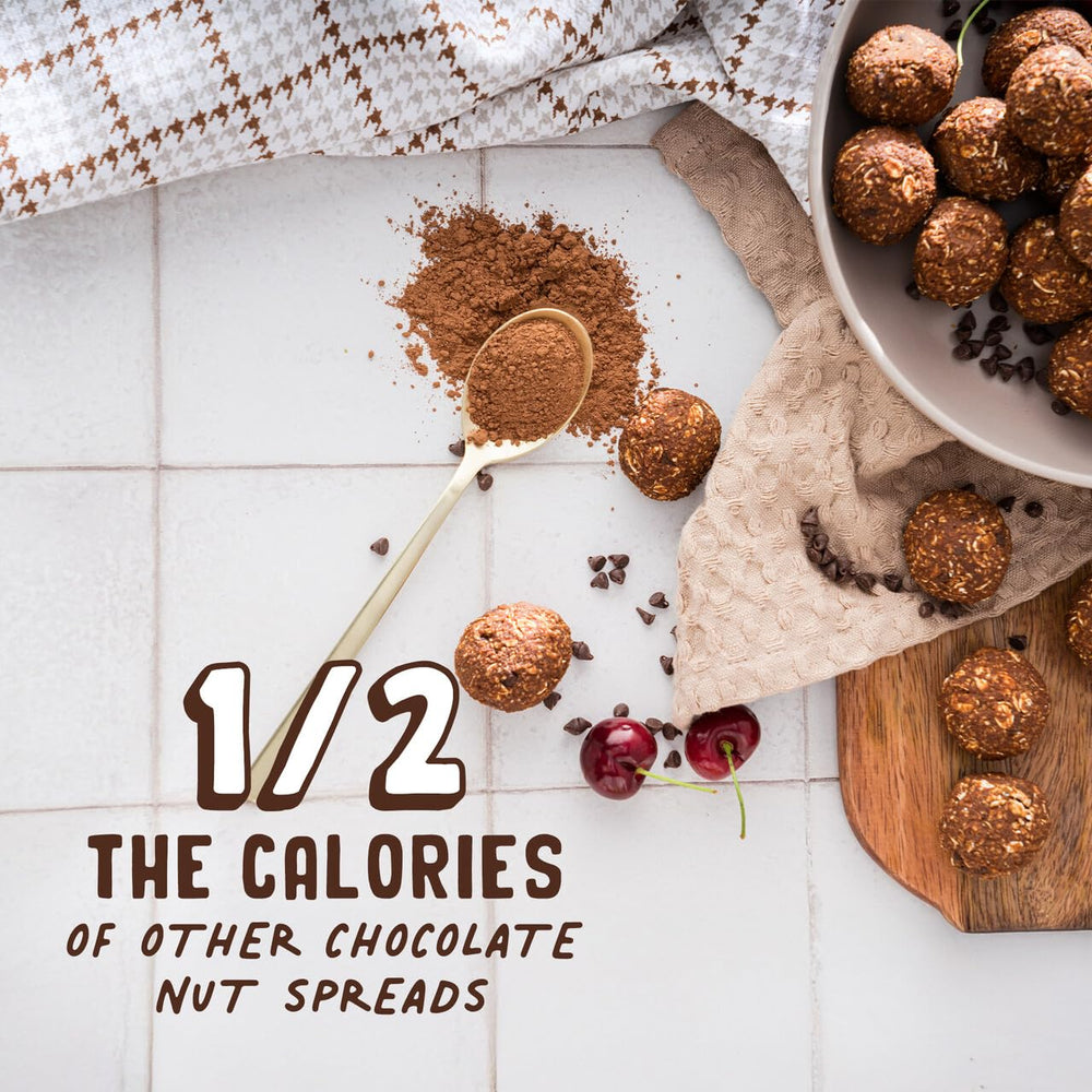 Smoothie scene with PBfit Cocoa Powder for a creamy chocolate boost