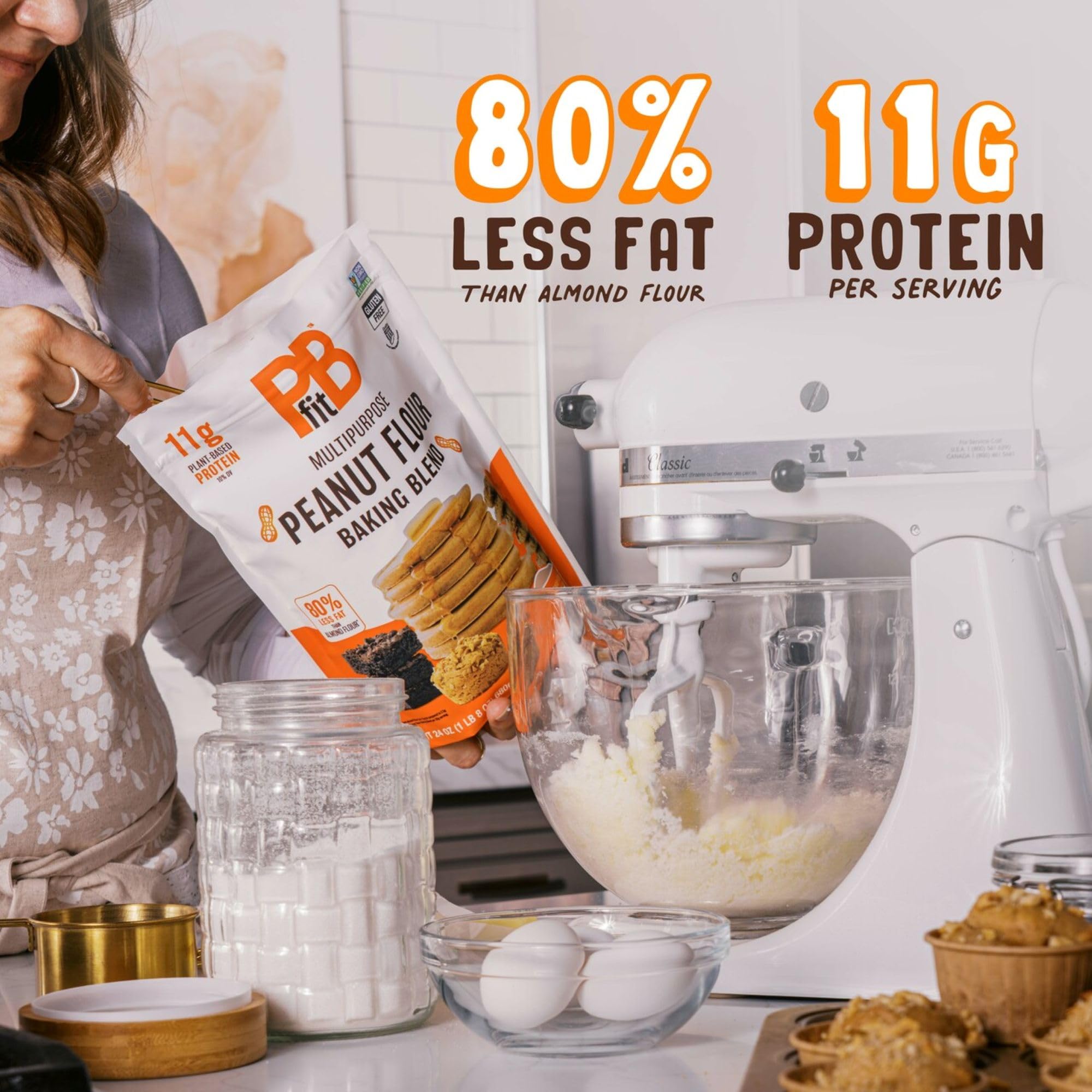 PBfit light peanut flavor enhances baked goods in close-up loaf